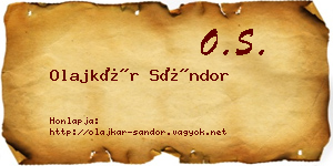 Olajkár Sándor névjegykártya
